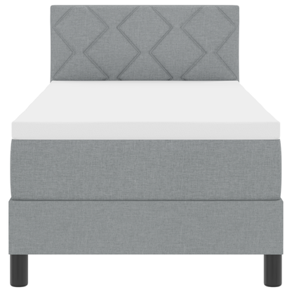 Boxspring Bed met Matras & LED Licht Grijs 80x200 cm Stof