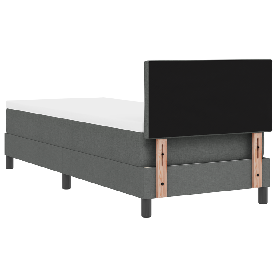 Boxspring Bed met Matras & LED Donkergrijs 80x200 cm Stof