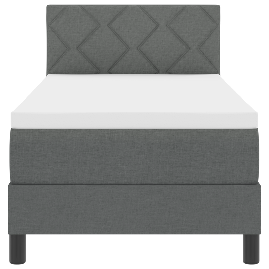 Boxspring Bed met Matras & LED Donkergrijs 80x200 cm Stof