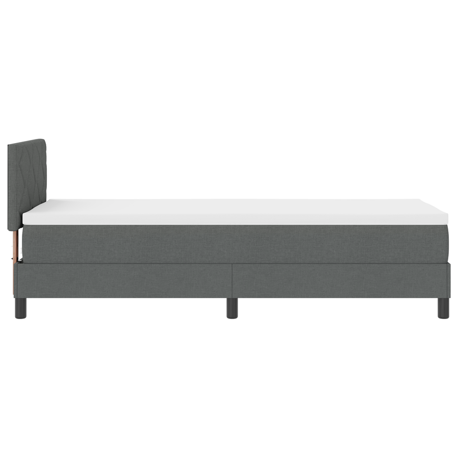 Boxspring Bed met Matras & LED Donkergrijs 80x200 cm Stof