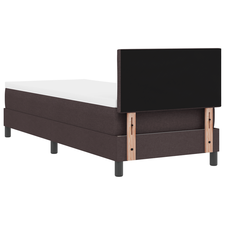 Boxspringbed met Matras & LED Donkerbruin 80x200 cm Stof