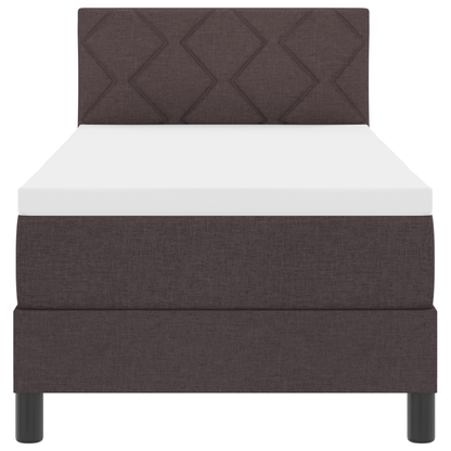 Boxspringbed met Matras & LED Donkerbruin 80x200 cm Stof