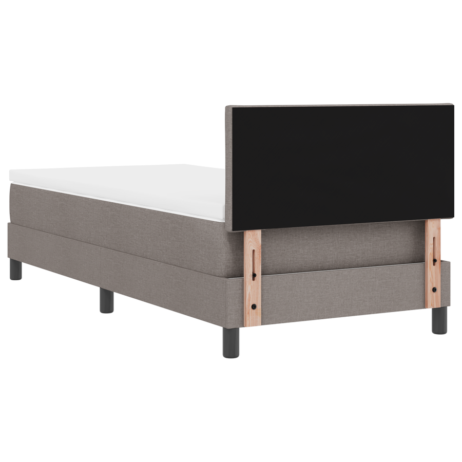 Boxspringbed met Matras & LED Taupe, 90x200 cm Stof