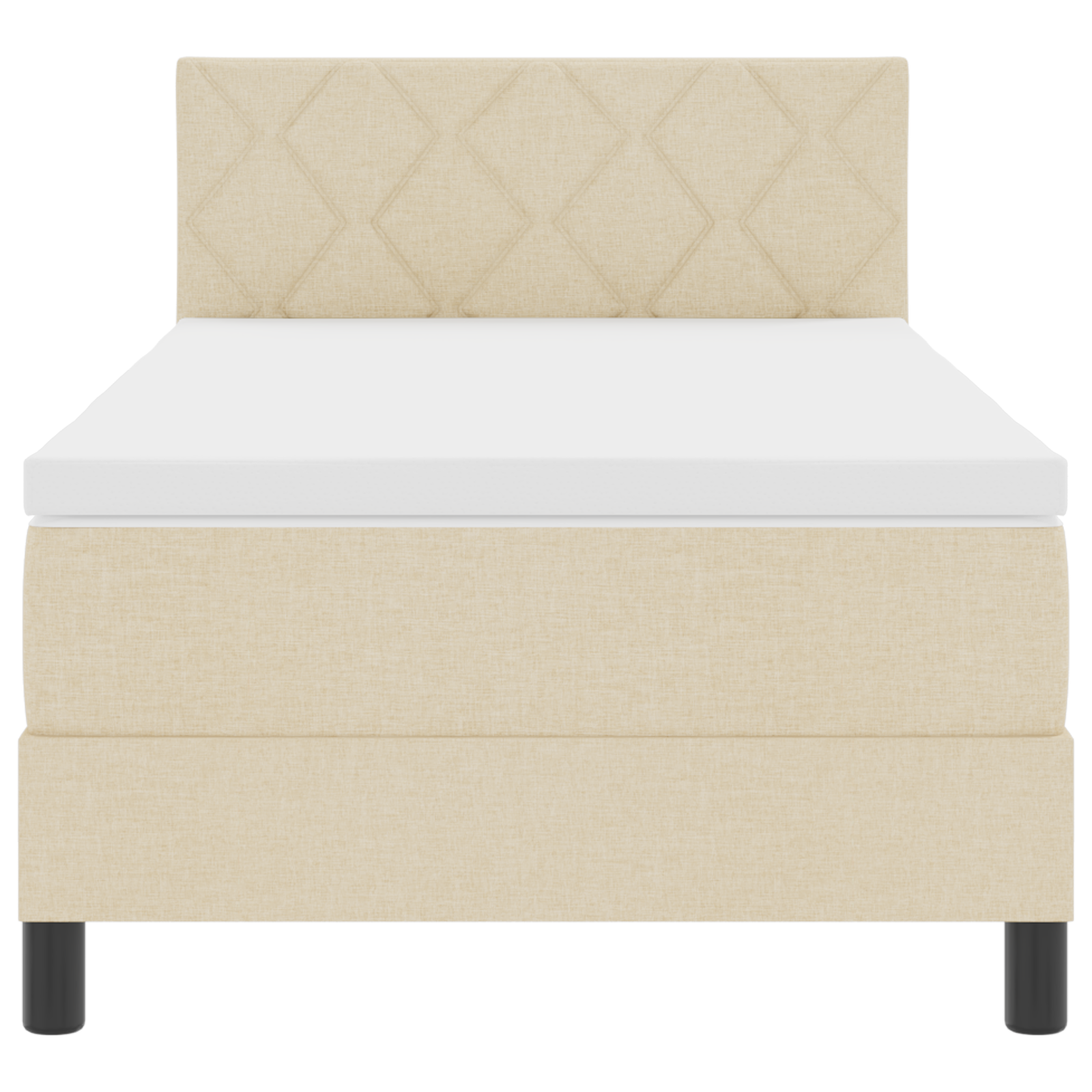 boxspringbed met matras & LED licht crèmekleurig 90x200 cm stof