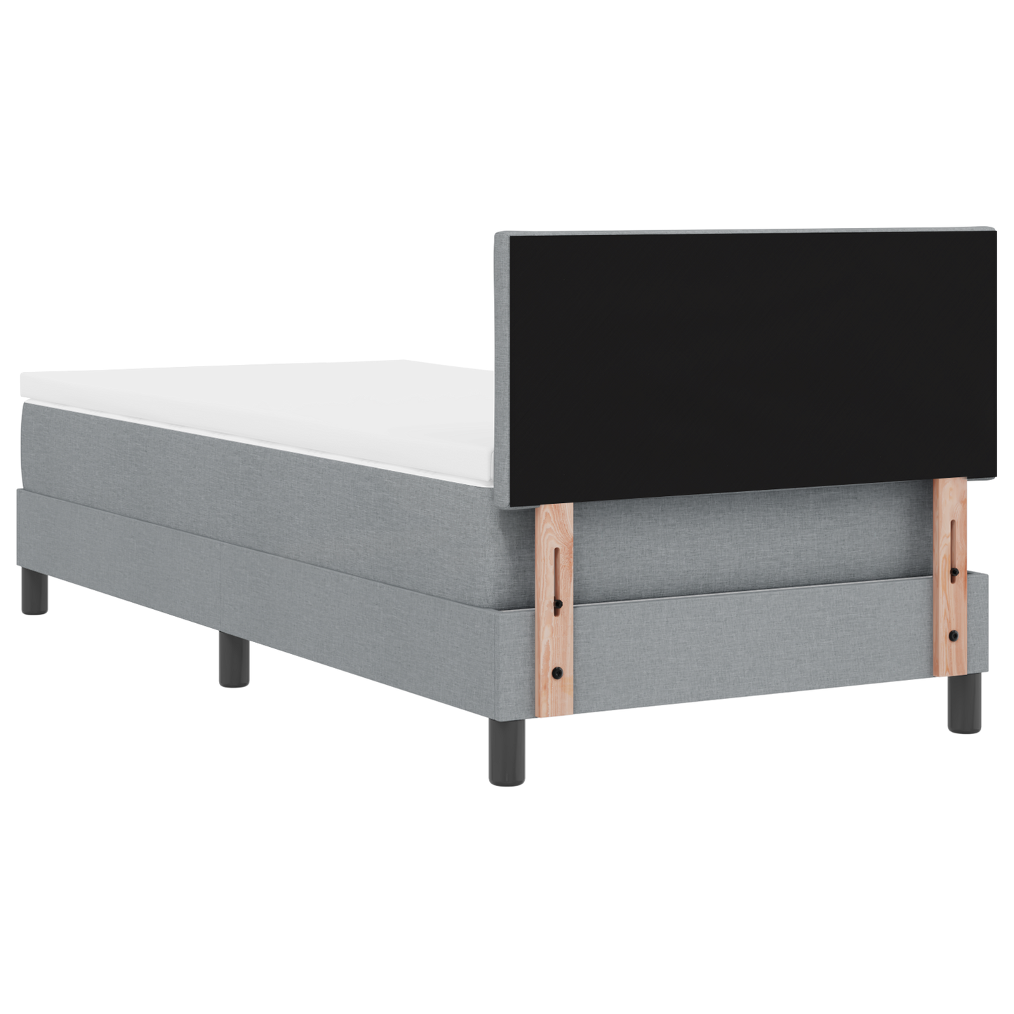 Boxspring Bed met Matras & LED Lichtgrijs 100x200 cm Stof