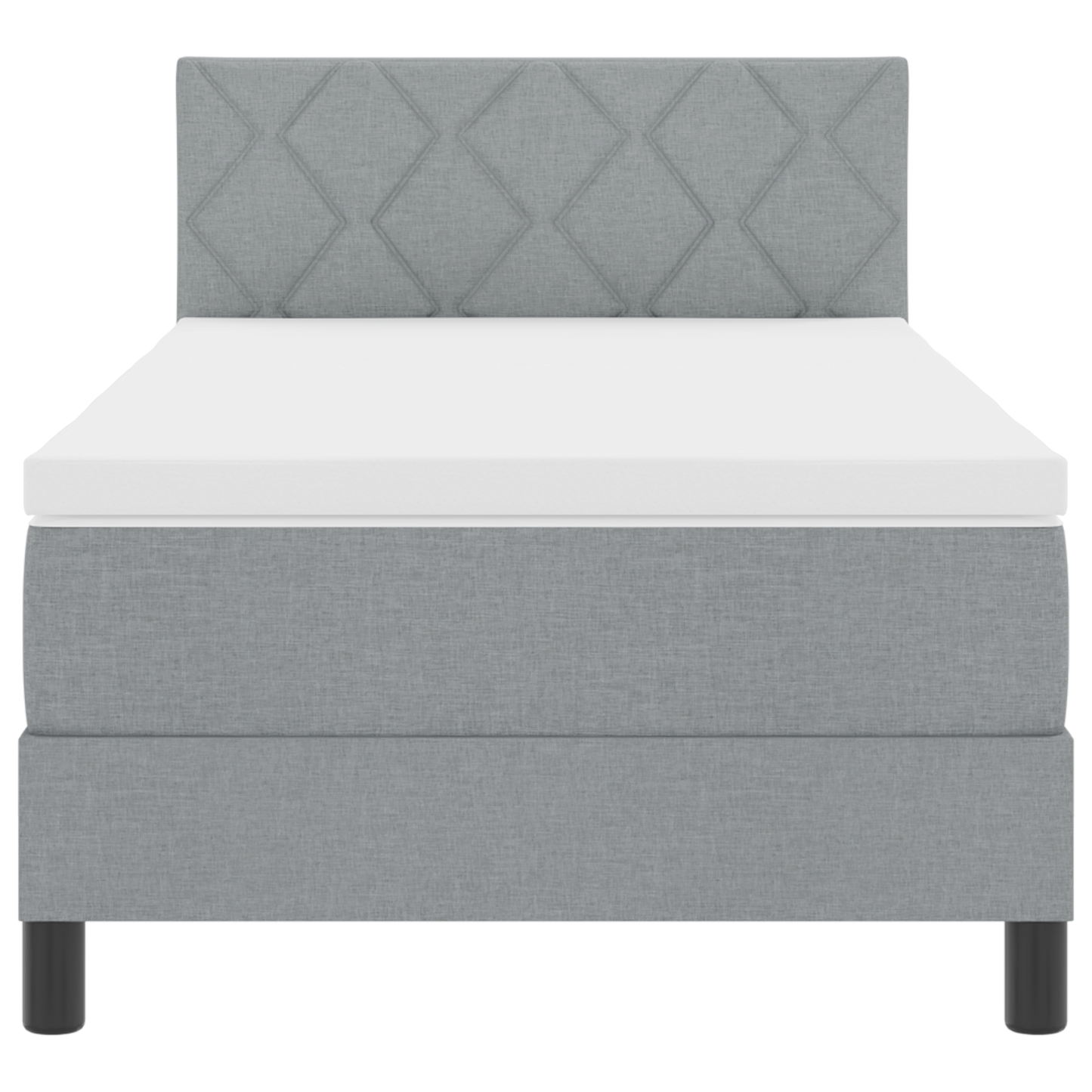 Boxspring Bed met Matras & LED Lichtgrijs 100x200 cm Stof