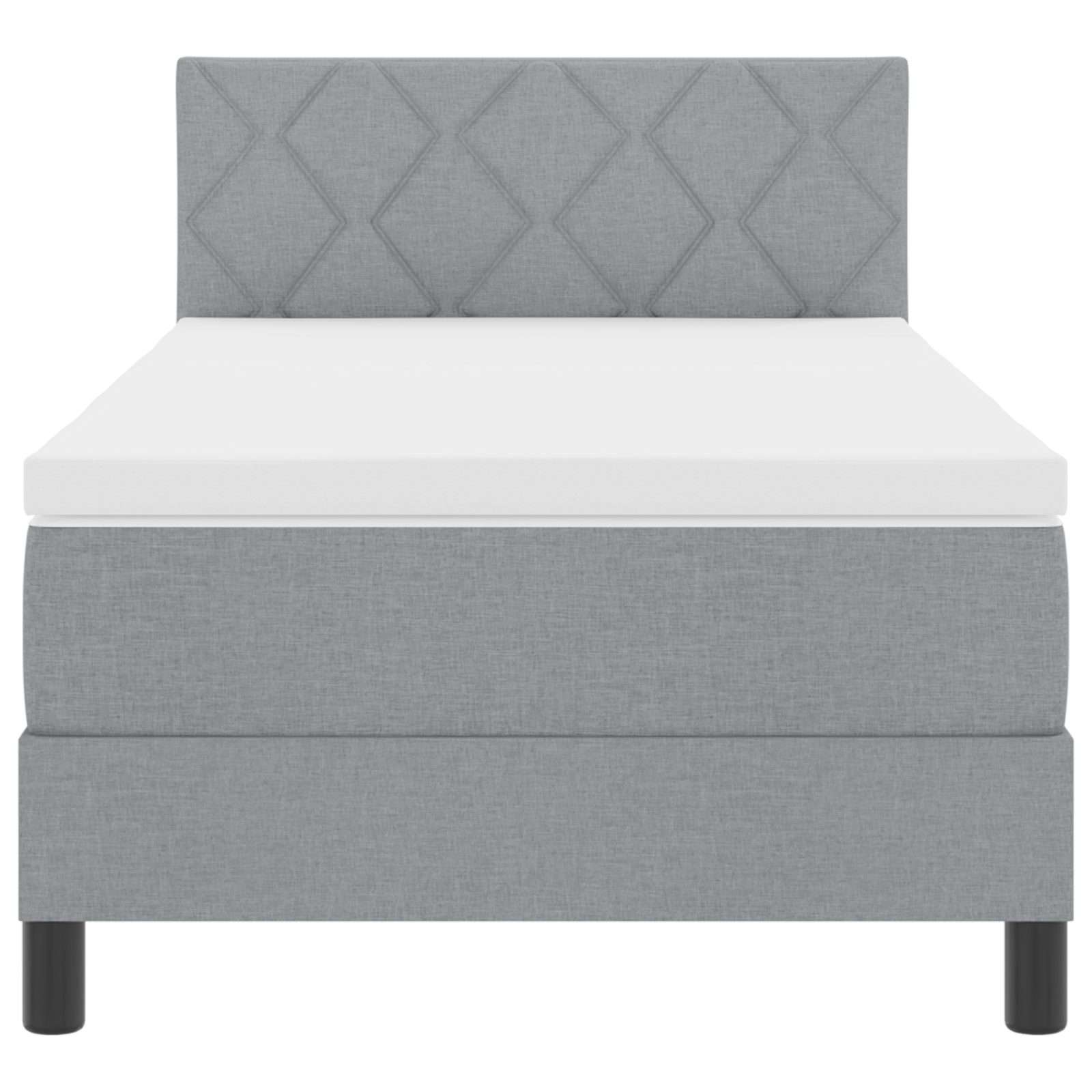 Boxspring Bed met Matras & LED Lichtgrijs 100x200 cm Stof