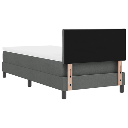 Boxspringbed met Matras & LED Donker Grijs 100x200 cm Stof