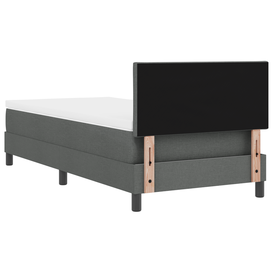 Boxspringbed met Matras & LED Donker Grijs 100x200 cm Stof