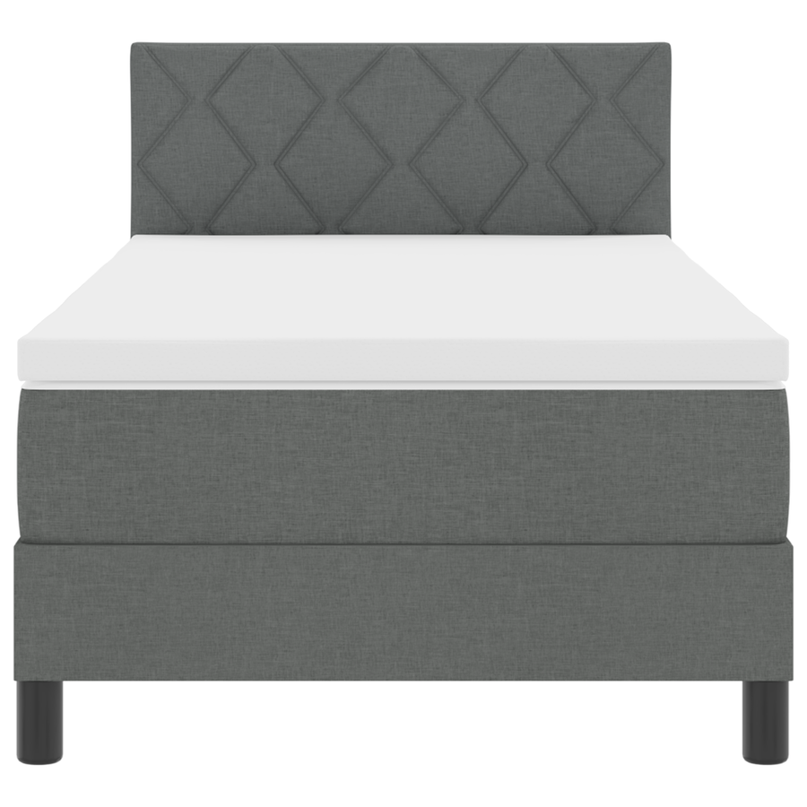 Boxspringbed met Matras & LED Donker Grijs 100x200 cm Stof