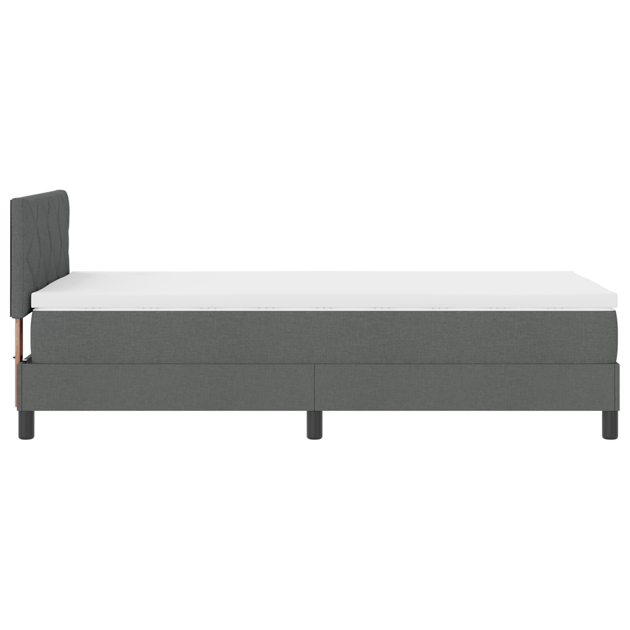 Boxspringbed met Matras & LED Donker Grijs 100x200 cm Stof