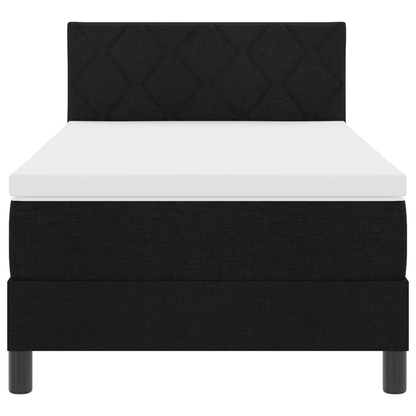Boxspring Bed met Matras & LED Zwart 100x200 cm Stof
