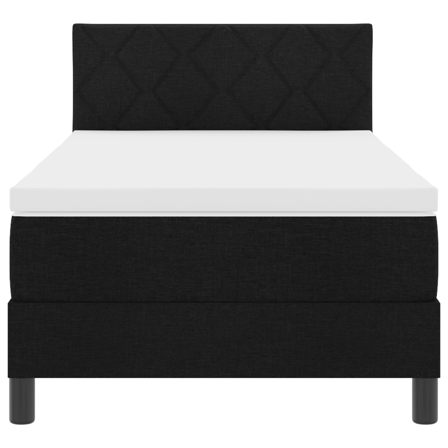 Boxspring Bed met Matras & LED Zwart 100x200 cm Stof