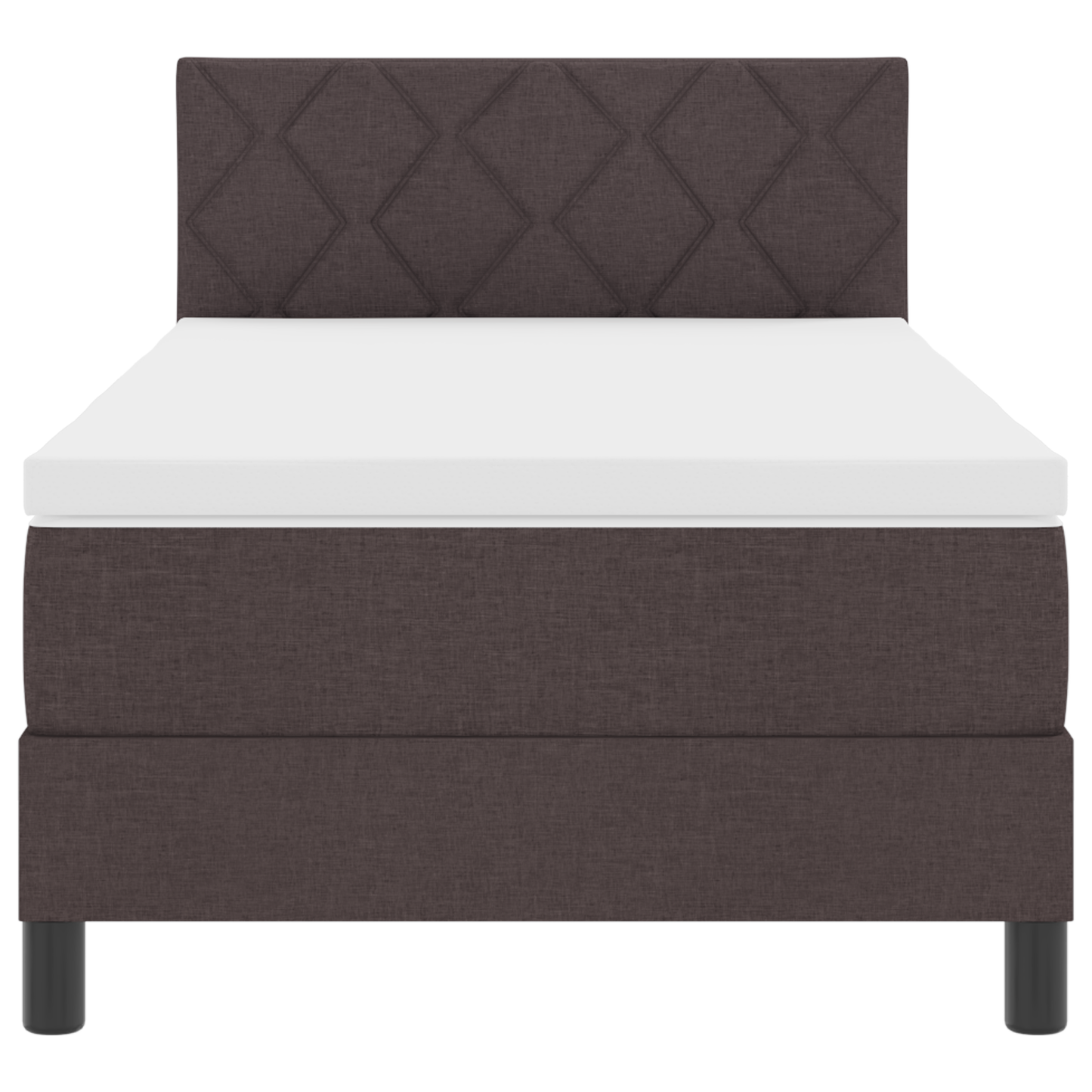 Boxspring Bed met Matras & LED Donkerbruin 100x200 cm Stof