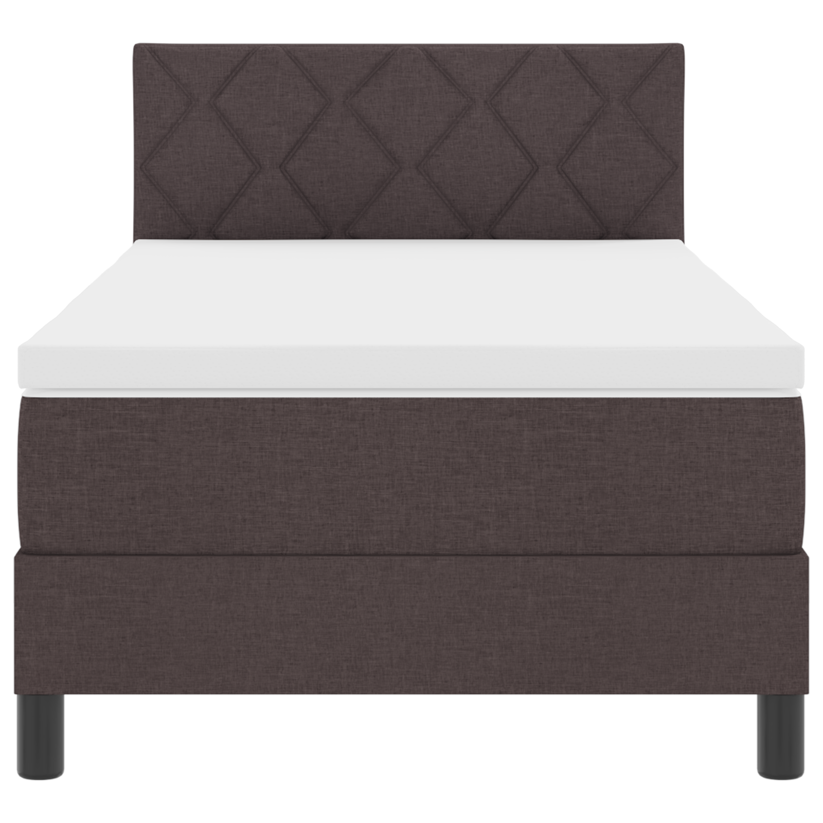 Boxspring Bed met Matras & LED Donkerbruin 100x200 cm Stof
