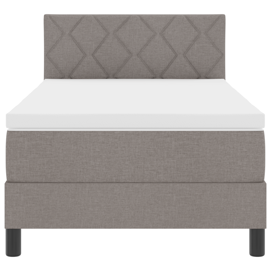 Boxspringbed met Matras & LED Taupe 100x200 cm Stof