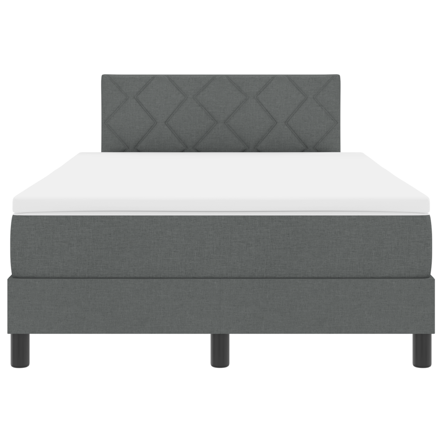 Boxspring Bed met Matras & LED Donker Grijs 120x190 cm Stof
