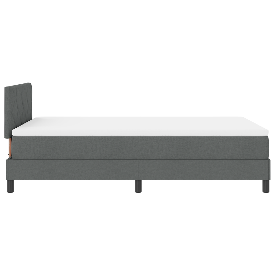 Boxspring Bed met Matras & LED Donker Grijs 120x190 cm Stof