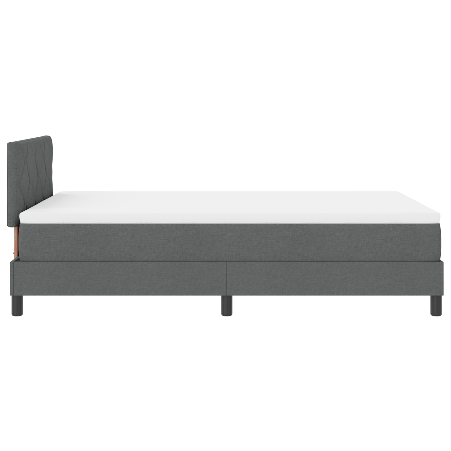 Boxspringbed met Matras & LED Donkergrijs 120x200 cm Stof