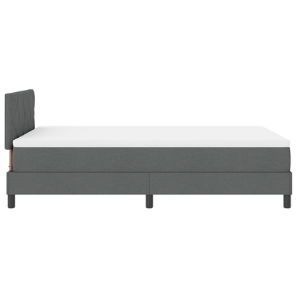 Boxspringbed met Matras & LED Donkergrijs 120x200 cm Stof