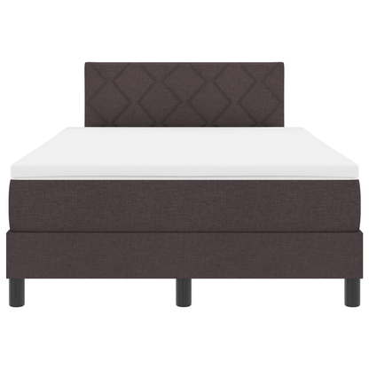 Boxspring Bed met Matras & LED Donkerbruin 120x200 cm Stof