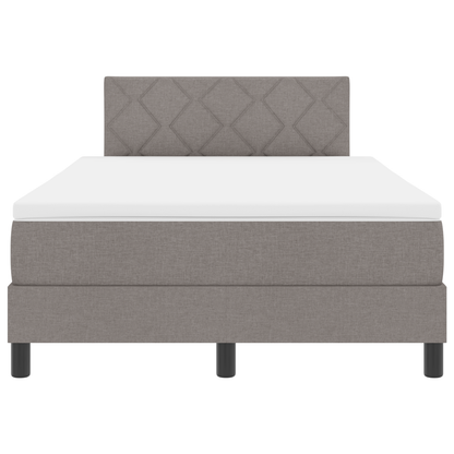 Boxspringbed met matras & LED taupe 120x200 cm stof