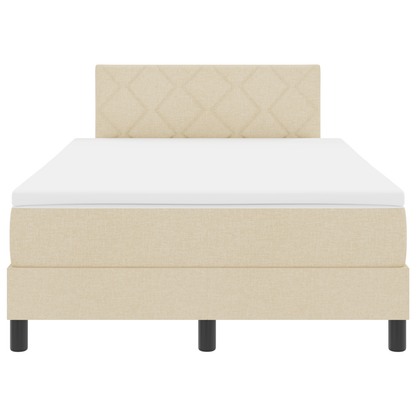 Boxspringbed met Matras & LED Licht Crème 120x200 cm Stof