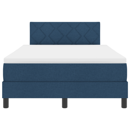 Boxspring Bed met Matras & LED Blauw 120x200 cm Stof