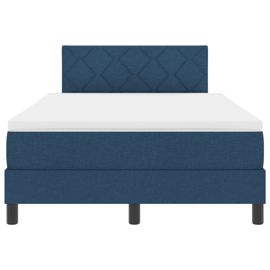 Boxspring Bed met Matras & LED Blauw 120x200 cm Stof