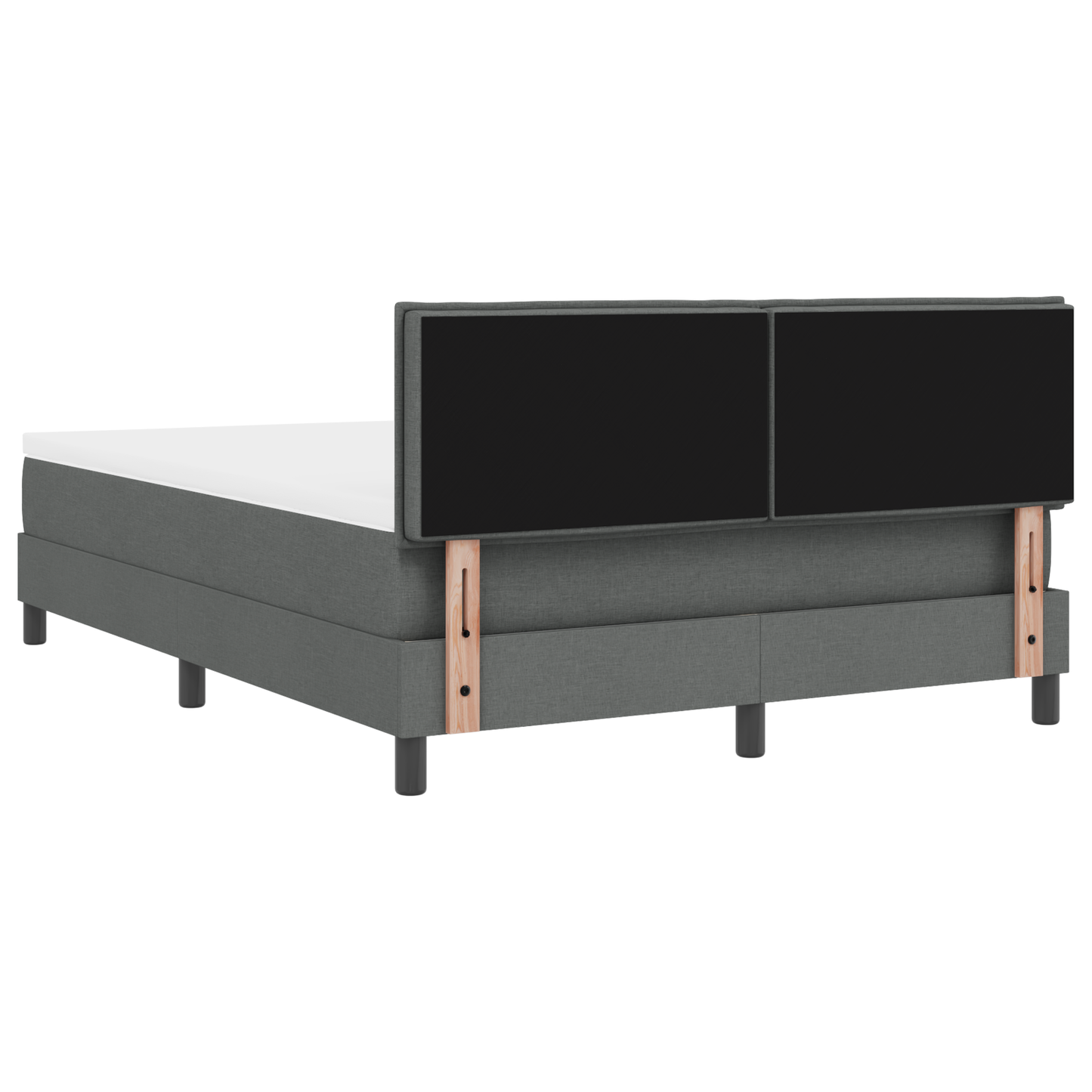 Boxspring Bed met Matras & LED Donkergrijs 140x190 cm Stof