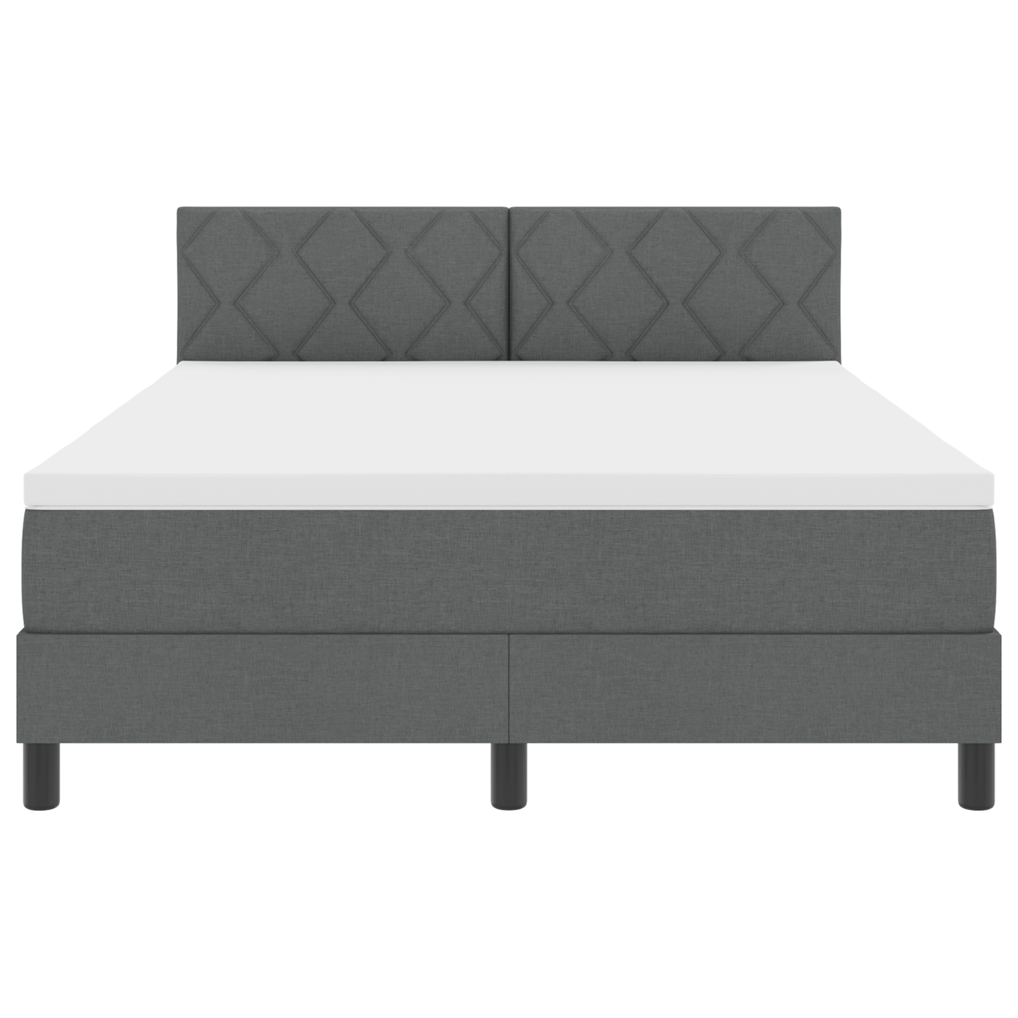 Boxspring Bed met Matras & LED Donkergrijs 140x190 cm Stof