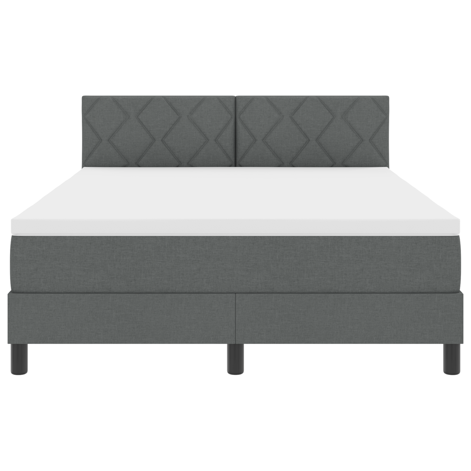 Boxspring Bed met Matras & LED Donkergrijs 140x190 cm Stof