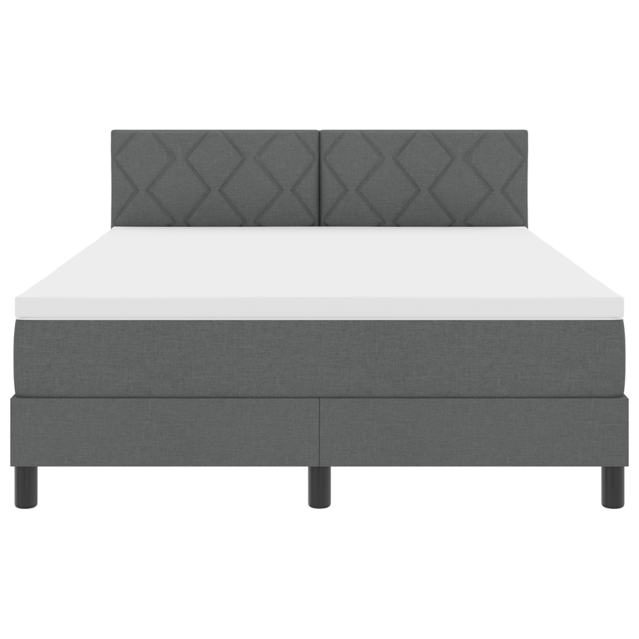 Boxspring Bed met Matras & LED Donkergrijs 140x190 cm Stof