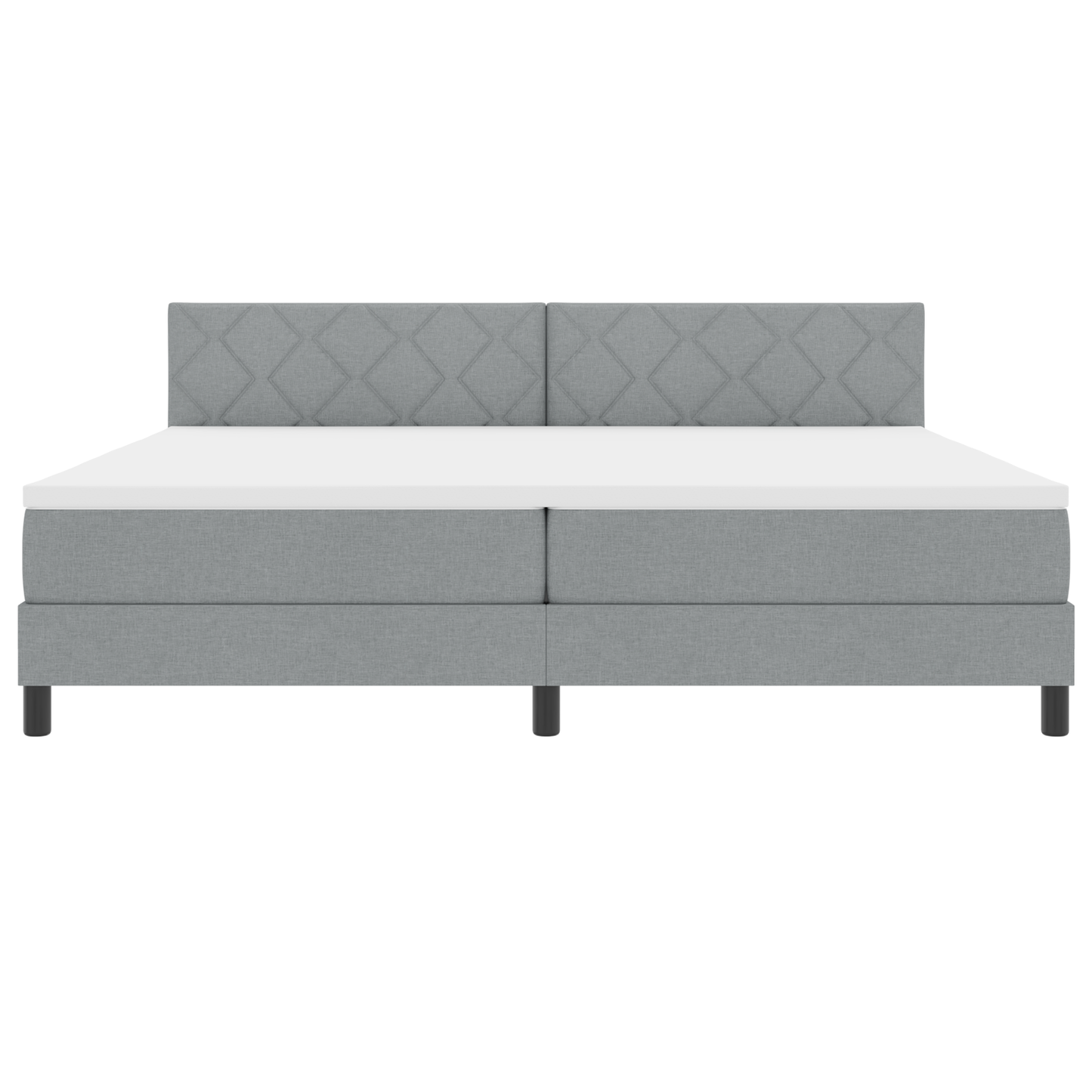 boxspringbed met matras en LED lichtgrijs 200x200 cm stof