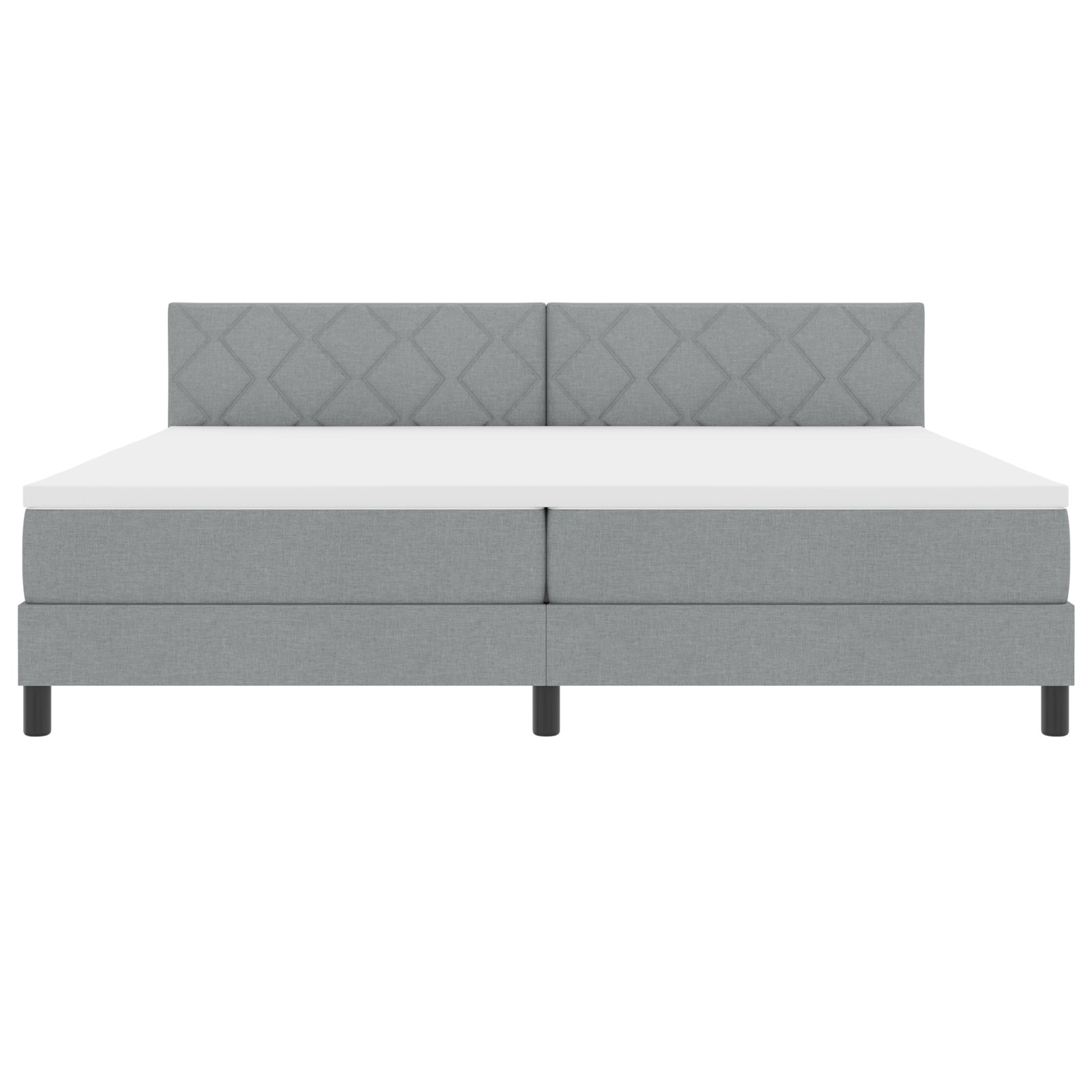 boxspringbed met matras en LED lichtgrijs 200x200 cm stof