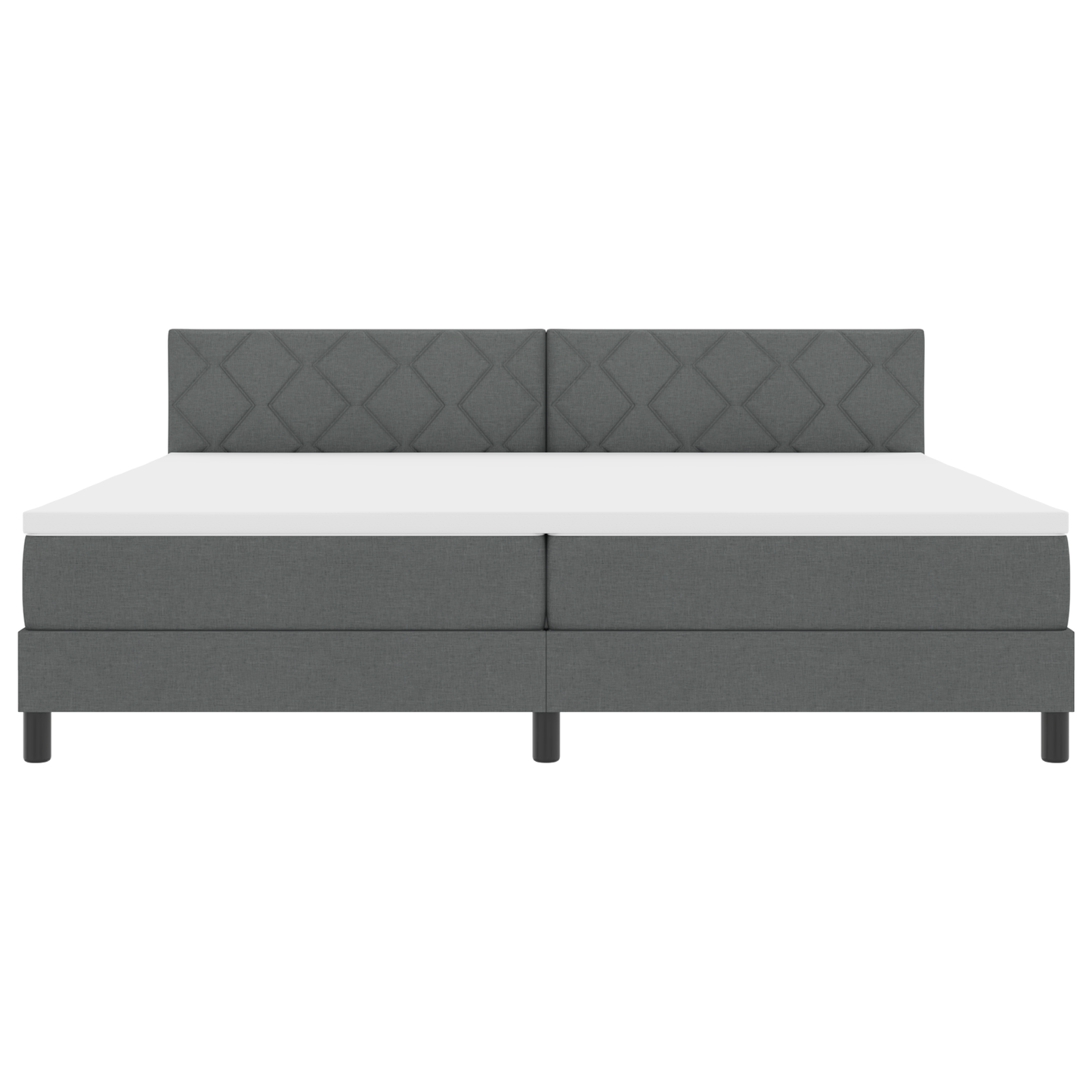 Boxspringbed met Matras & LED Donkergrijs 200x200 cm Stof