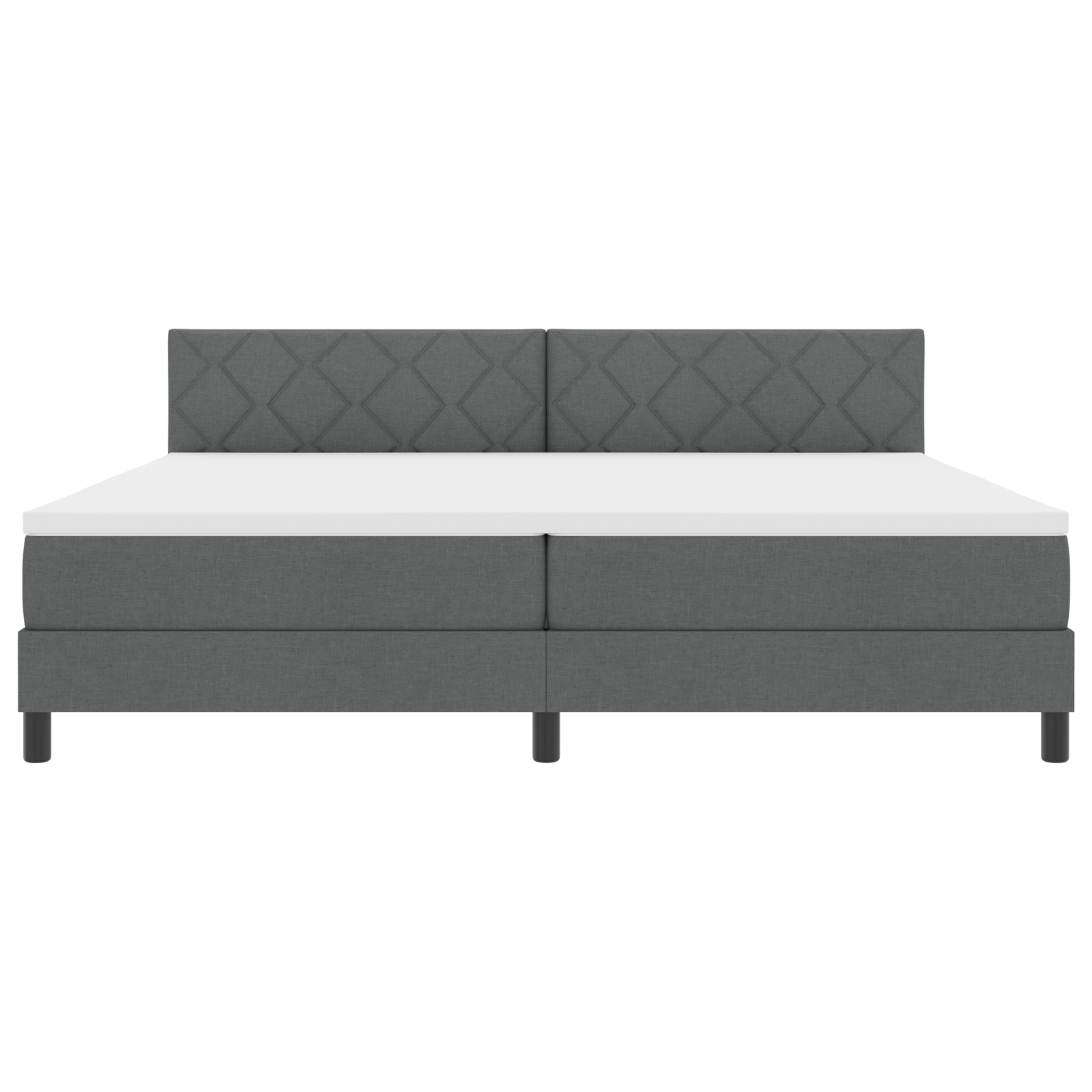 Boxspringbed met Matras & LED Donkergrijs 200x200 cm Stof