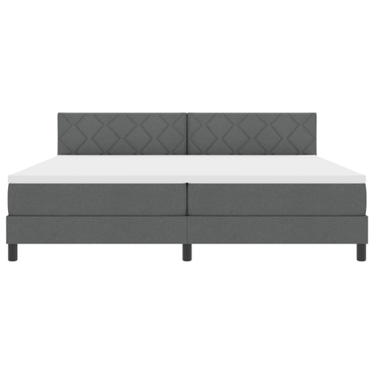 Boxspringbed met Matras & LED Donkergrijs 200x200 cm Stof