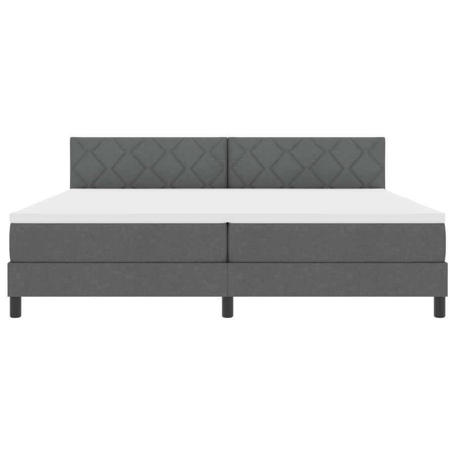 Boxspringbed met Matras & LED Donkergrijs 200x200 cm Stof