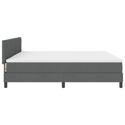 Boxspringbed met Matras & LED Donkergrijs 200x200 cm Stof