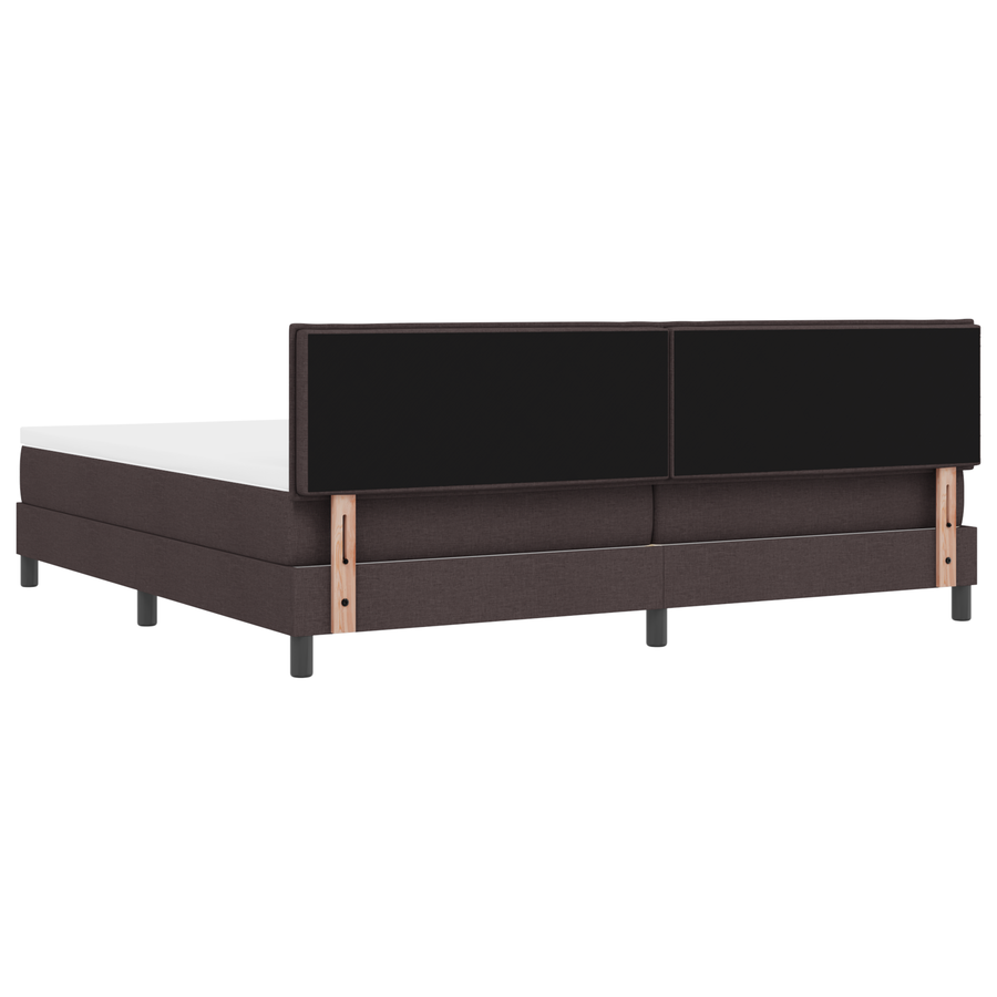 Boxspring Bed met Matras & LED Donker Bruin 200x200 cm Stof