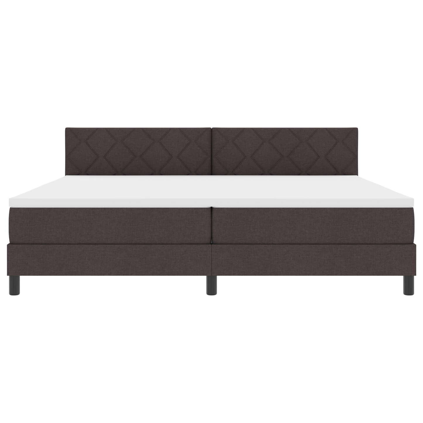 Boxspring Bed met Matras & LED Donker Bruin 200x200 cm Stof