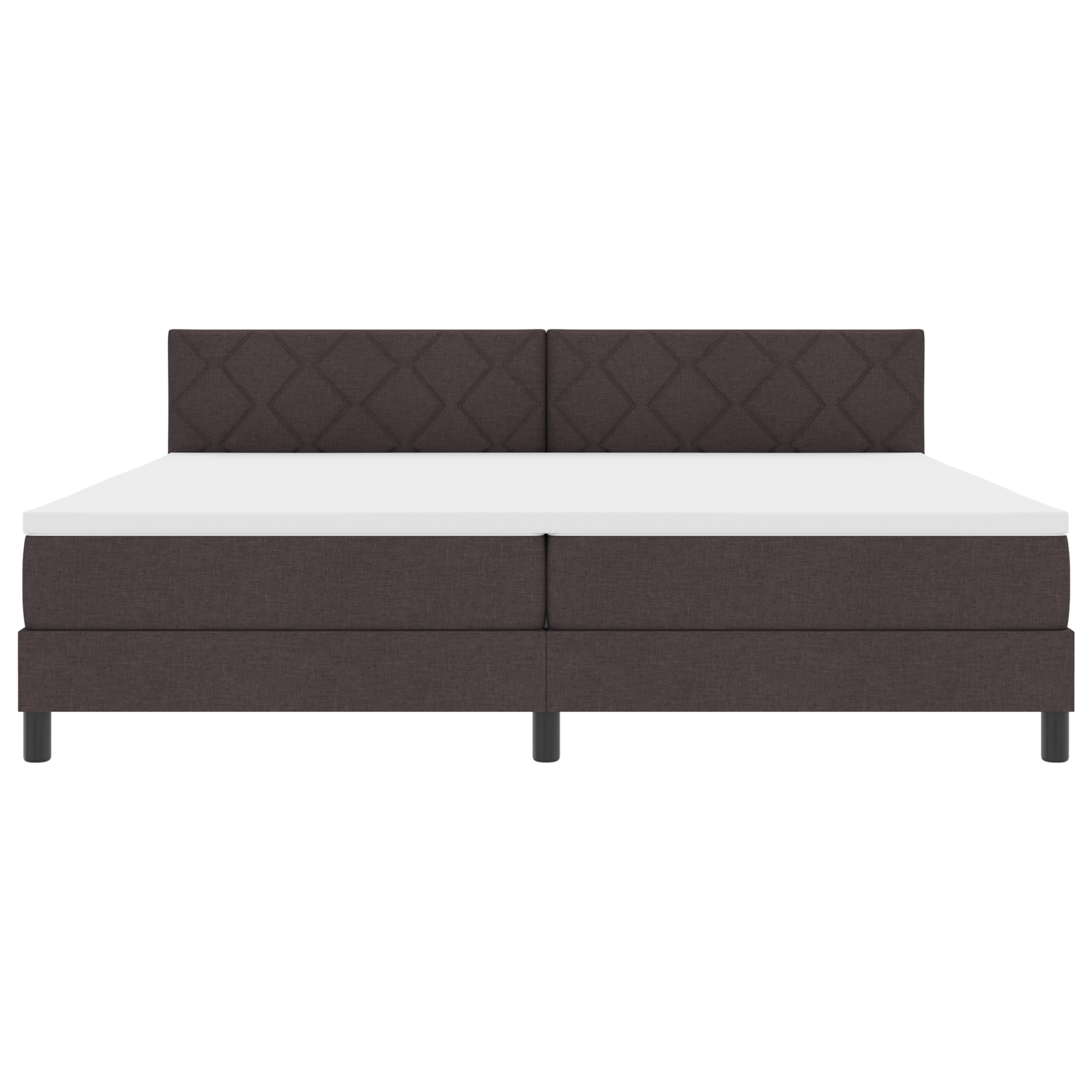 Boxspring Bed met Matras & LED Donker Bruin 200x200 cm Stof