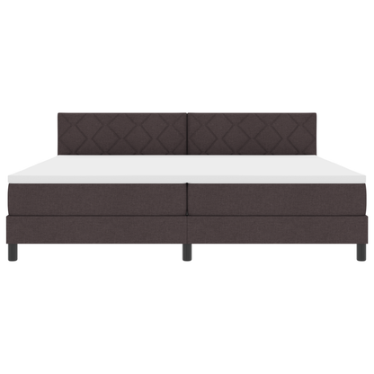 Boxspring Bed met Matras & LED Donker Bruin 200x200 cm Stof