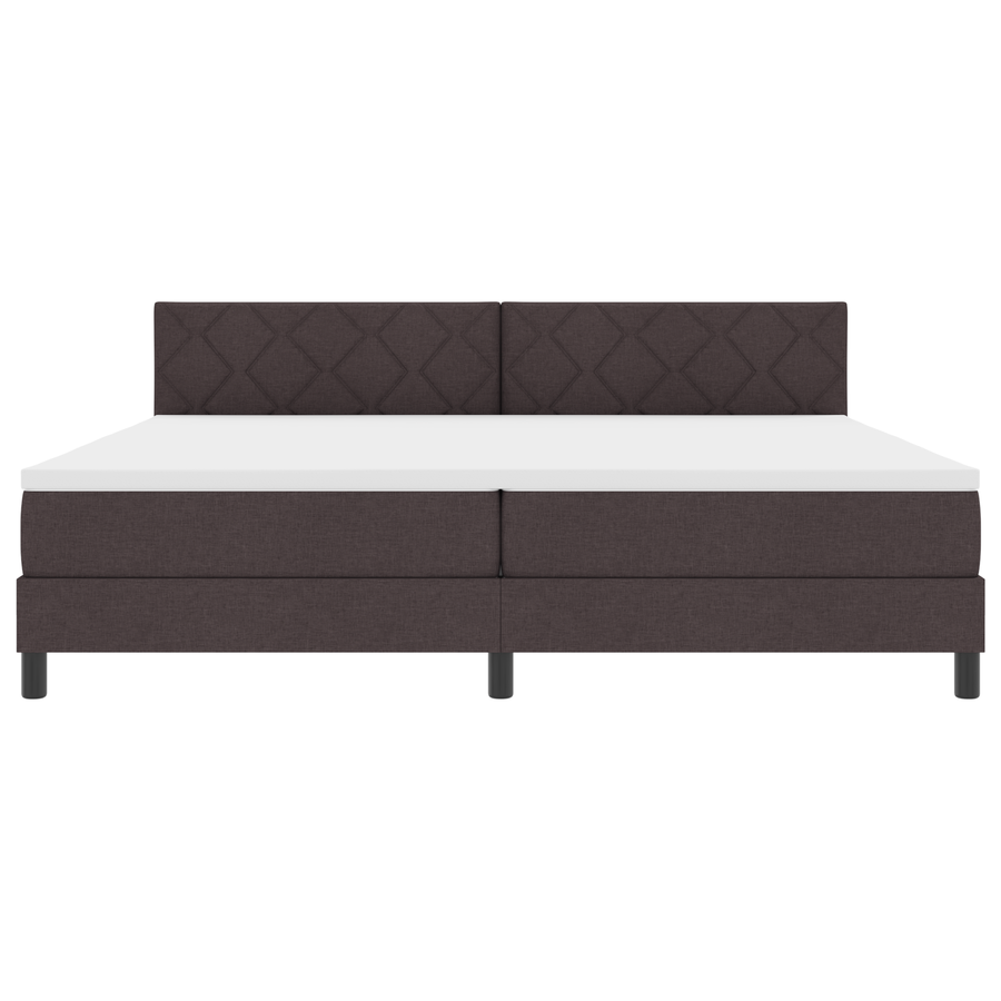 Boxspring Bed met Matras & LED Donker Bruin 200x200 cm Stof