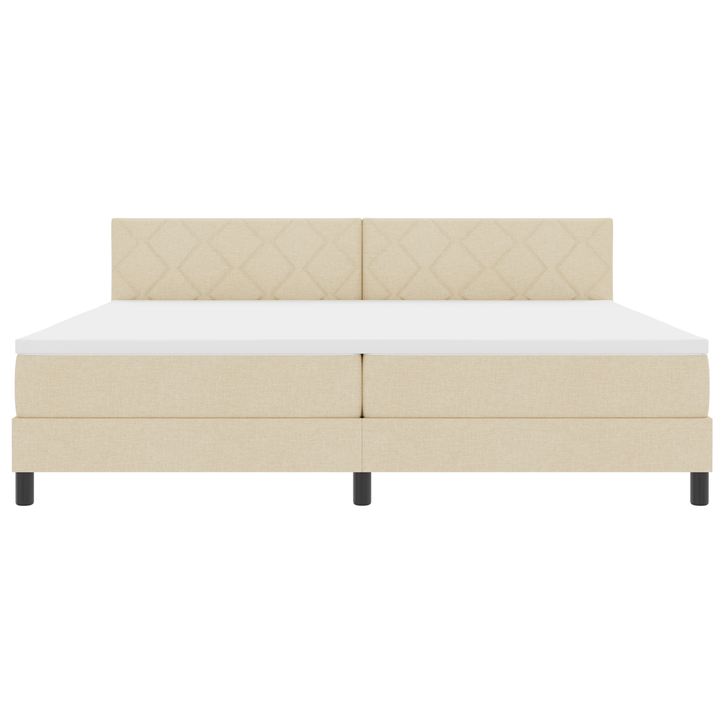 Boxspringbed met Matras & LED Crème 200x200 cm Stof
