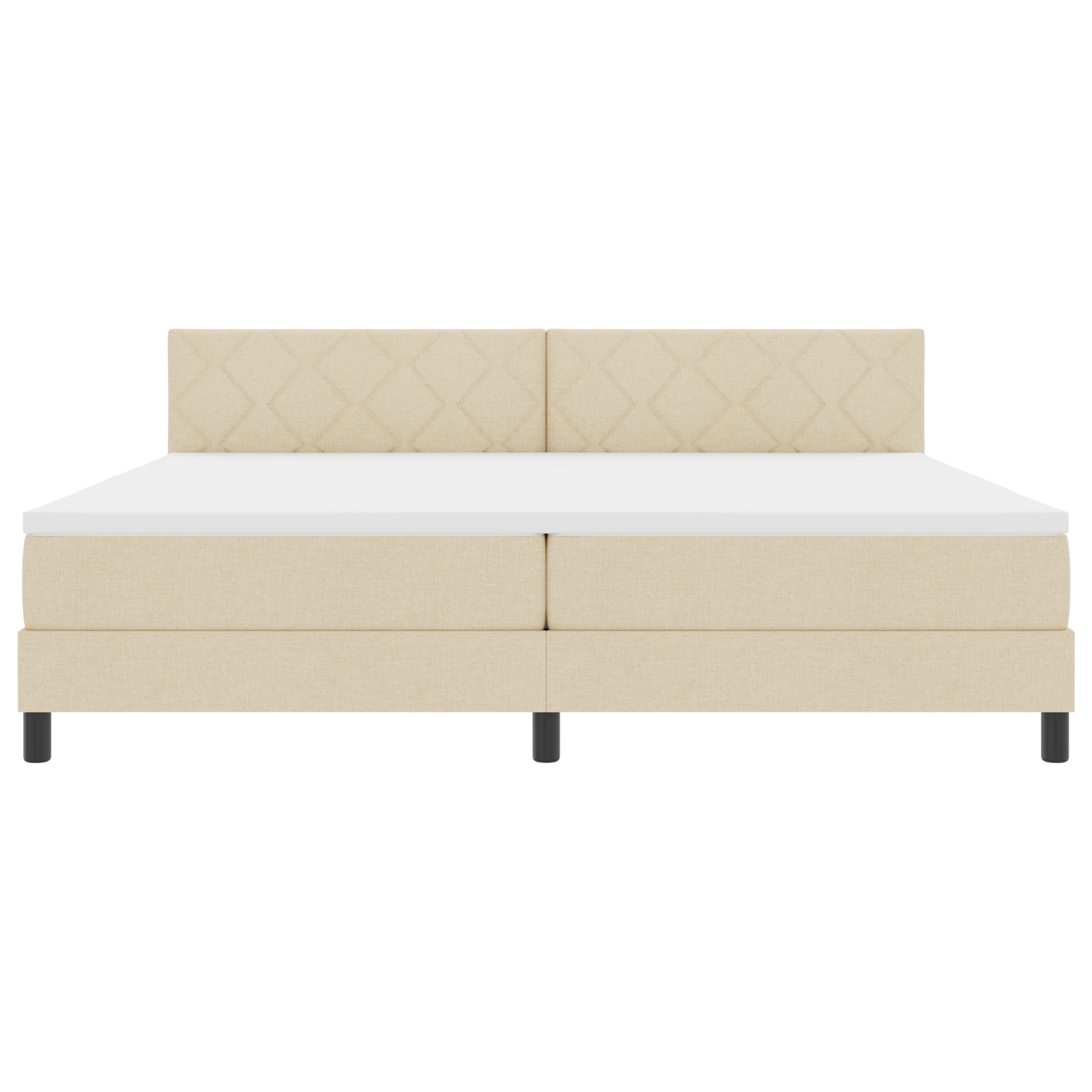 Boxspringbed met Matras & LED Crème 200x200 cm Stof