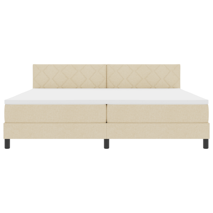 Boxspringbed met Matras & LED Crème 200x200 cm Stof