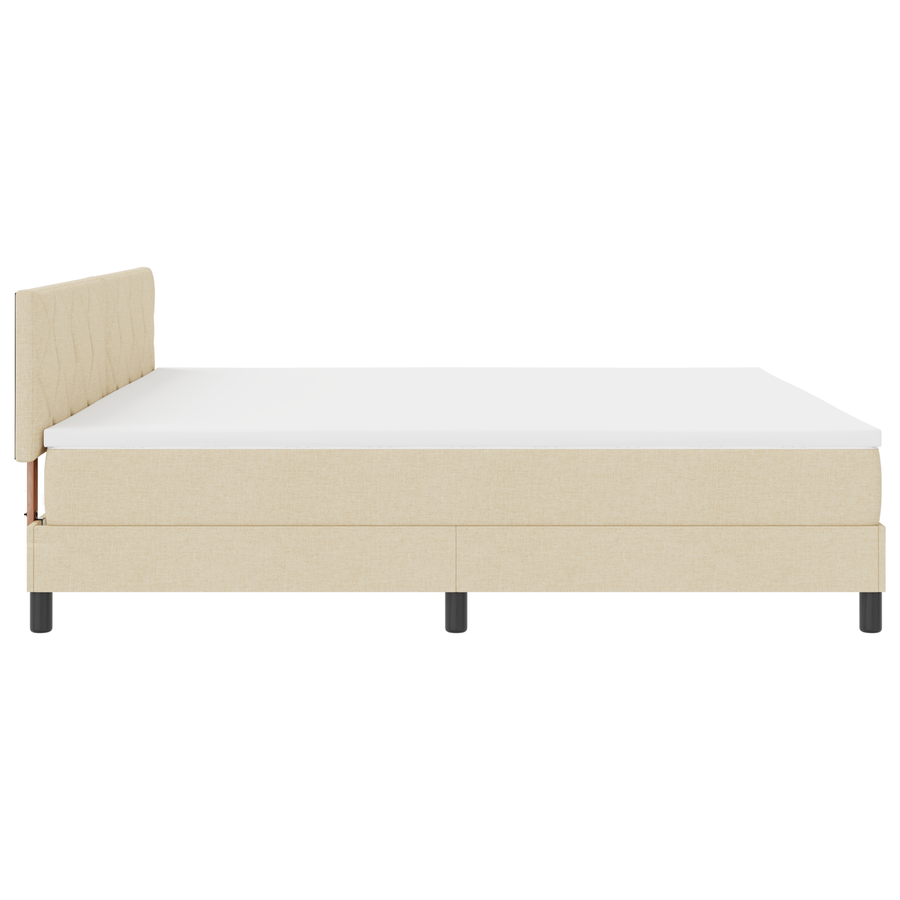 Boxspringbed met Matras & LED Crème 200x200 cm Stof