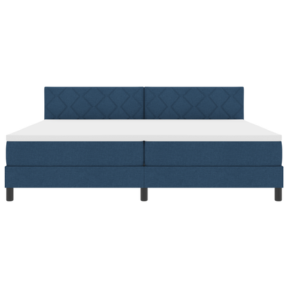 Boxspringbed met Matras & LED Blauw 200x200 cm Stof
